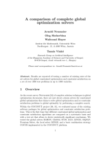 A comparison of complete global optimization solvers Arnold Neumaier Oleg Shcherbina