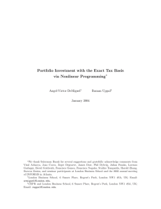 Portfolio Investment with the Exact Tax Basis via Nonlinear Programming ∗ Angel-Victor DeMiguel