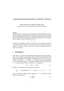 A global optimization problem in portfolio selection