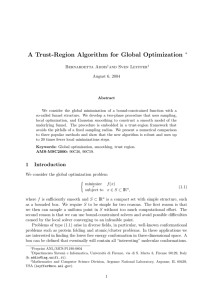 A Trust-Region Algorithm for Global Optimization ∗ Bernardetta Addis and Sven Leyffer
