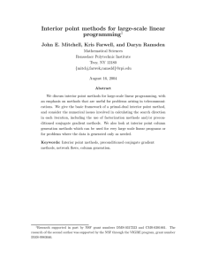 Interior point methods for large-scale linear programming 1