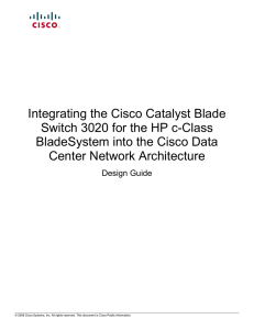 Integrating the Cisco Catalyst Blade Switch 3020 for the HP c-Class