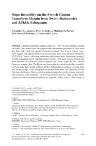 Slope Instability on the French Guiana Transform Margin from Swath-Bathymetry