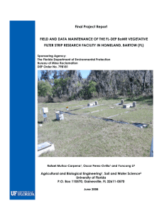 Final Project Report FILTER STRIP RESEARCH FACILITY IN HOMELAND, BARTOW (FL)