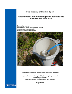 Groundwater Data Processing and Analysis for the Loxahatchee River Basin