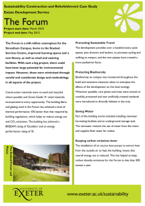 The Forum  Sustainability Construction and Refurbishment Case Study Estate Development Service
