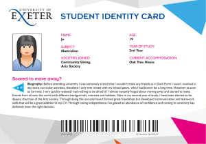STUDENT IDENTITY CARD Scared to move away? “ ”