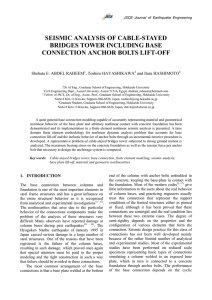 SEISMIC ANALYSIS OF CABLE-STAYED BRIDGES TOWER INCLUDING BASE CONNECTION ANCHOR BOLTS LIFT-OFF