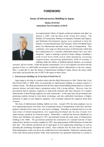 FOREWORD Issues of Infrastructure Building in Japan Michio SUZUKI