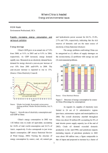 Where China is headed  Energy and environmental issues