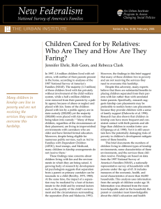 Children Cared for by Relatives: Faring?