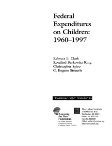 Federal Expenditures on Children: 1960–1997