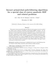 Inexact primal-dual path-following algorithms and related problems