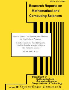 Research Reports on Mathematical and Computing Sciences