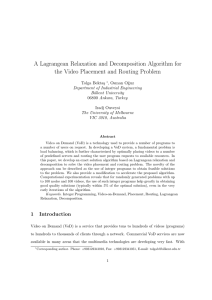 A Lagrangean Relaxation and Decomposition Algorithm for
