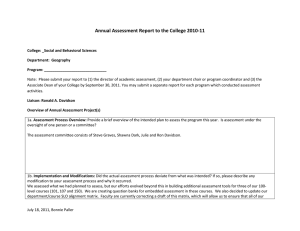 Annual Assessment Report to the College 2010-11