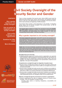 C S ivil Society Oversight of the ecurity Sector and Gender