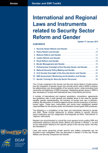 International and Regional Laws and Instruments related to Security Sector Reform and Gender
