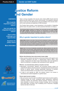J a ustice Reform nd Gender