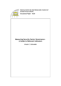 Measuring Security Sector Governance – A Guide to Relevant Indicators  