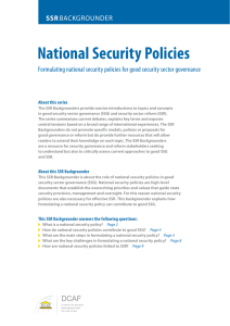National Security Policies SSR About this series
