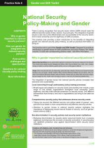 N P ational Security olicy-Making and Gender