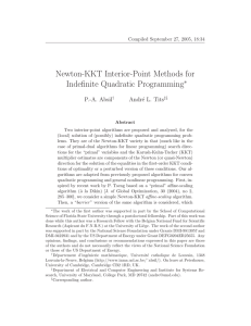 Newton-KKT Interior-Point Methods for Indefinite Quadratic Programming ∗ P.-A. Absil