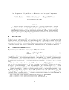 An Improved Algorithm for Biobjective Integer Programs Ted K. Ralphs