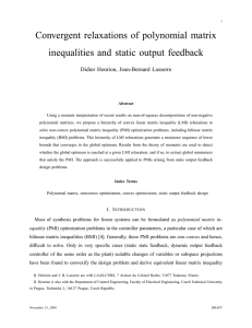 Convergent relaxations of polynomial matrix inequalities and static output feedback