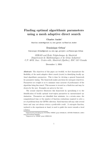 Finding optimal algorithmic parameters using a mesh adaptive direct search Charles Audet