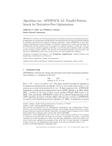 Algorithm xxx: APPSPACK 4.0: Parallel Pattern Search for Derivative-Free Optimization