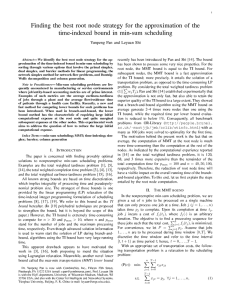 Finding the best root node strategy for the approximation of... time-indexed bound in min-sum scheduling