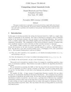 CORC Report TR-2005-09 Computing robust basestock levels Daniel Bienstock and Nuri ¨ Ozbay