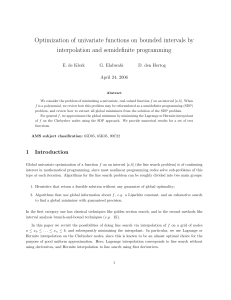 Optimization of univariate functions on bounded intervals by