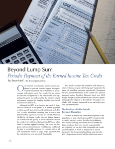 O Beyond Lump Sum Periodic Payment of the Earned Income Tax Credit