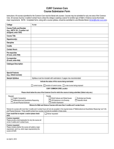 CUNY Common Core Course Submission Form