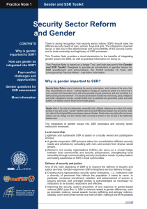 S a ecurity Sector Reform nd Gender