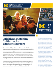 Michigan Matching Initiative for