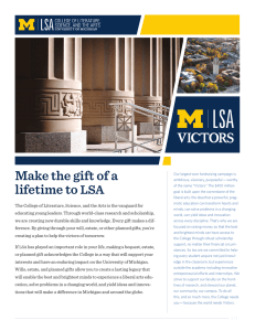 Make the gift of a lifetime to LSA