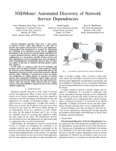 NSDMiner: Automated Discovery of Network Service Dependencies Sushil Jajodia