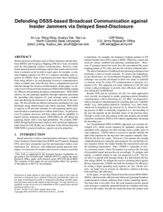 Defending DSSS-based Broadcast Communication against Insider Jammers via Delayed Seed-Disclosure