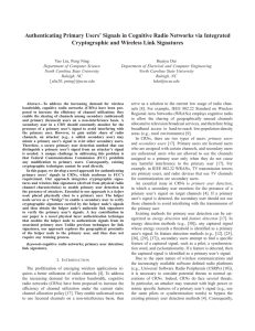 Authenticating Primary Users’ Signals in Cognitive Radio Networks via Integrated