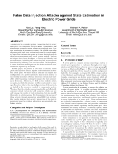 False Data Injection Attacks against State Estimation in Electric Power Grids