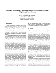 Secure and DoS-Resistant Code Dissemination in Wireless Sensor Networks