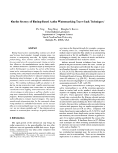 On the Secrecy of Timing-Based Active Watermarking Trace-Back Techniques