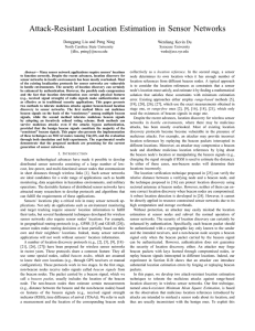 Attack-Resistant Location Estimation in Sensor Networks Donggang Liu and Peng Ning