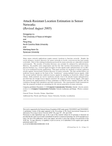 Attack-Resistant Location Estimation in Sensor Networks Revised August 2005