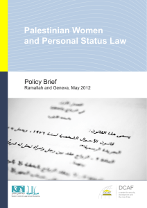 Palestinian Women and Personal Status Law Policy Brief Ramallah and Geneva, May 2012