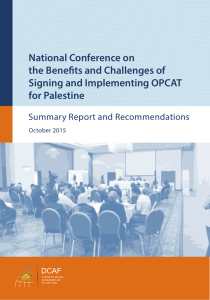 National Conference on the Benefits and Challenges of Signing and Implementing OPCAT