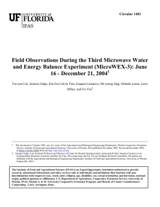 Field Observations During the Third Microwave Water